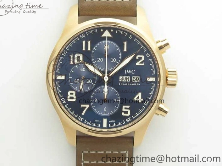 MIROTIME 0523 Sleek Pilot Chrono 377721 “Le Petit Prince” RG ZF 1:1 Best Edition on Brown Leather Strap A 7182